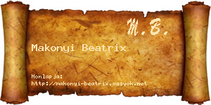 Makonyi Beatrix névjegykártya